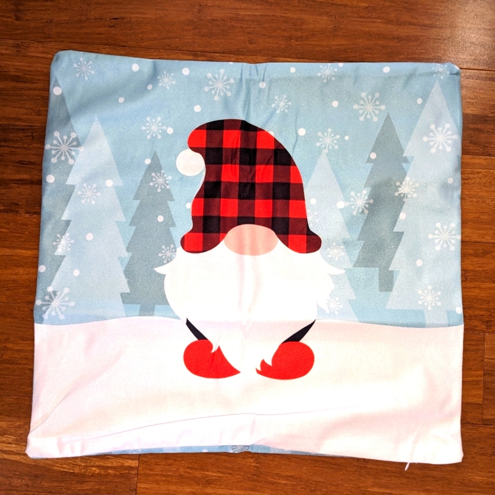 4 gnome pillow cases. Brand new. Family. Winter.